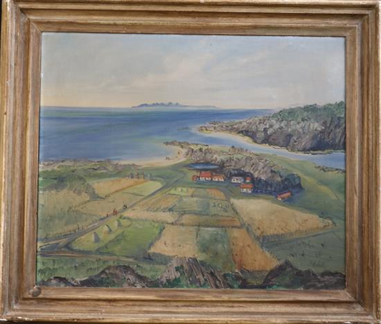 Eilidh Barnardo (1911–1994) Scottish landscape with Isle of Skye 20 x 24in.